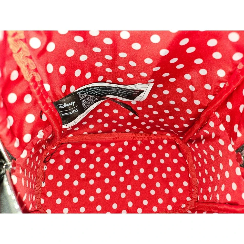 Loungefly Minnie Mouse Mini Backpack Womens OS Black Red Polka Dot Cosplay Bow